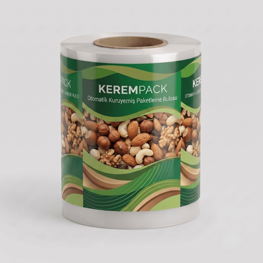 Kuruyemiş Ambalajı | Otomatik Kuruyemiş Paketleme Rulosu | 8 Renk Flekso Baskı